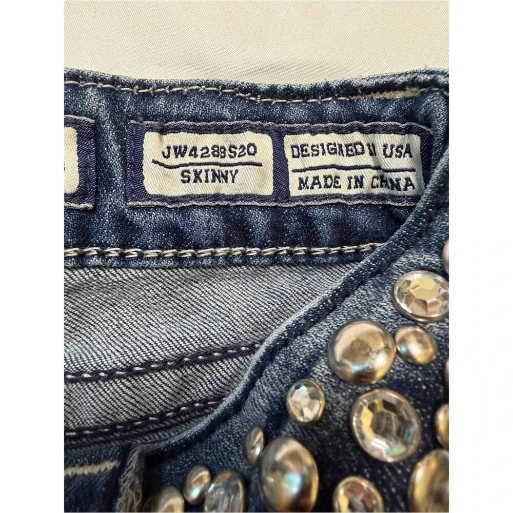 Miss Me size 25 Dark Blue Embellished Skinny Jeans
